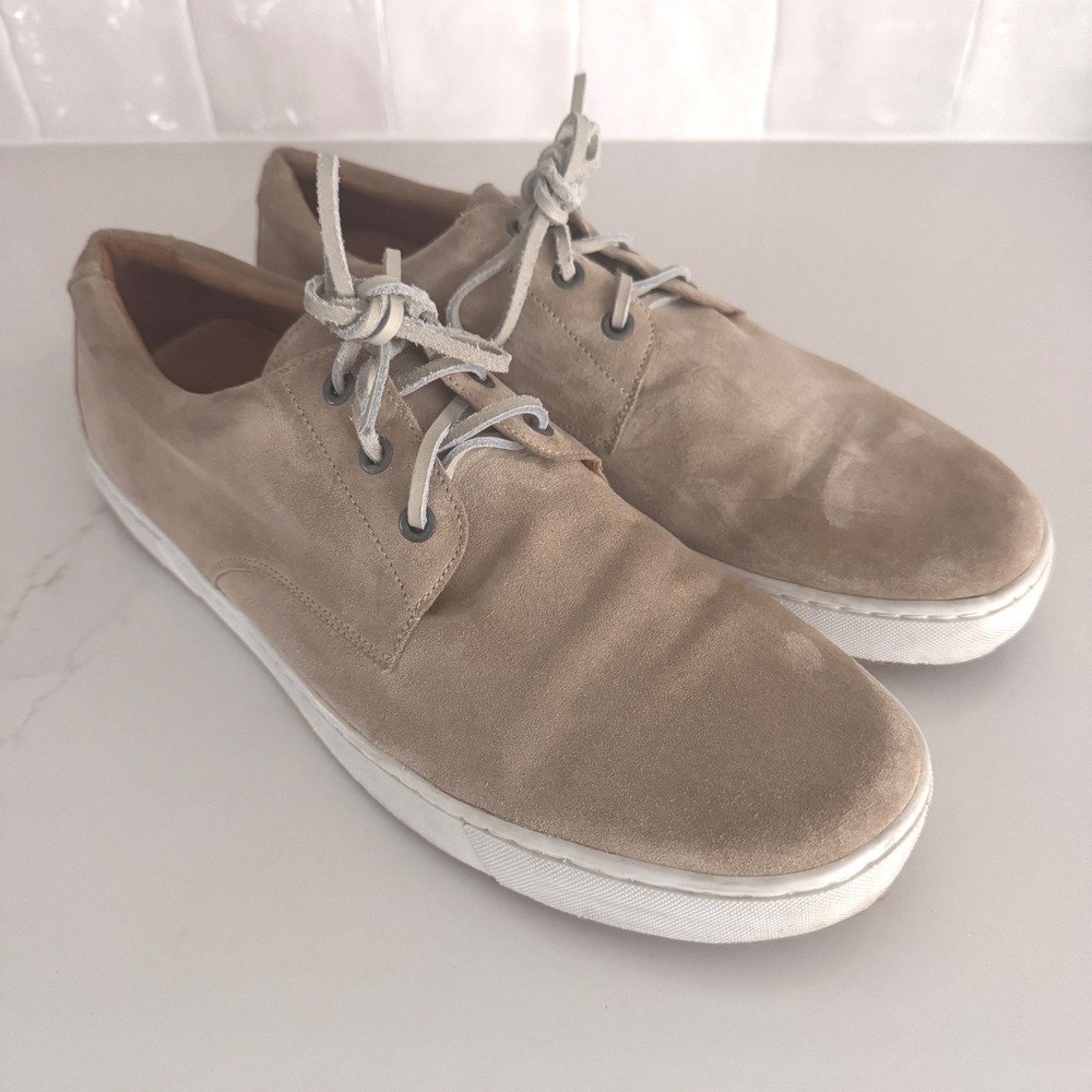Peter Millar Suede Sneaker Mens 11 Tan Leather Lace Up Casual‎ Shoes Sample